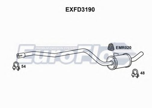 EuroFlo EXFD3190 Средний глушитель выхлопных газов для FORD FIESTA (Форд Фиэста) EuroFlo EXFD3190 Средний глушитель выхлопных газов для FORD FIESTA (Форд Фиэста)
