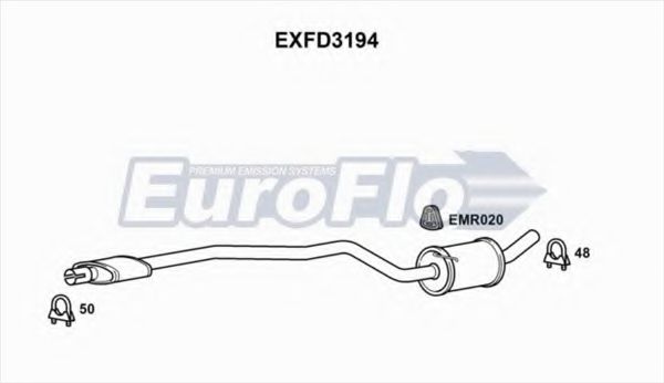 EuroFlo EXFD3194 Средний глушитель выхлопных газов для FORD FIESTA (Форд Фиэста) EuroFlo EXFD3194 Средний глушитель выхлопных газов для FORD FIESTA (Форд Фиэста)