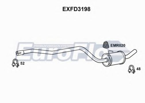 EuroFlo EXFD3198 Средний глушитель выхлопных газов для FORD FIESTA (Форд Фиэста) EuroFlo EXFD3198 Средний глушитель выхлопных газов для FORD FIESTA (Форд Фиэста)