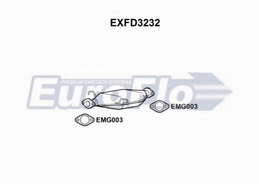 EuroFlo EXFD3232 Средний глушитель выхлопных газов 