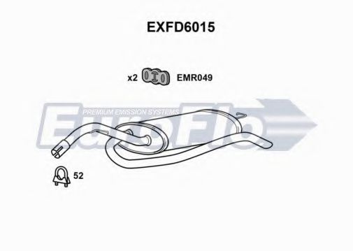 EuroFlo EXFD6015 Глушитель выхлопных газов конечный 