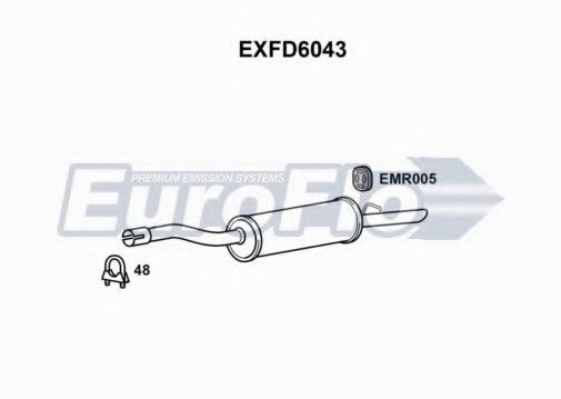 EuroFlo EXFD6043 Глушитель выхлопных газов конечный 
