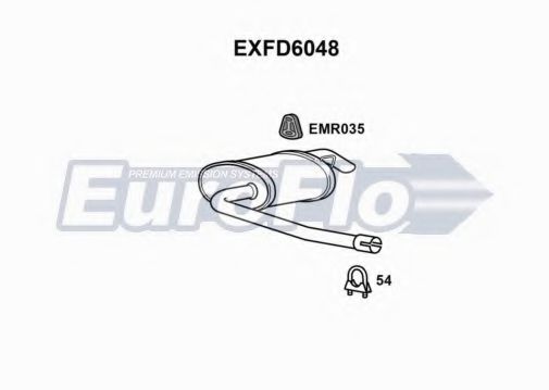 EuroFlo EXFD6048 Глушитель выхлопных газов конечный 