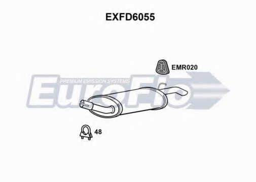 EuroFlo EXFD6055 Глушитель выхлопных газов конечный для FORD (Форд) EuroFlo EXFD6055 Глушитель выхлопных газов конечный для FORD (Форд)