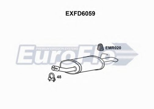 EuroFlo EXFD6059 Глушитель выхлопных газов конечный 