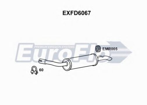 EuroFlo EXFD6067 Глушитель выхлопных газов конечный 
