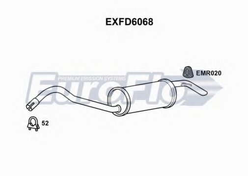 EuroFlo EXFD6068 Глушитель выхлопных газов конечный 