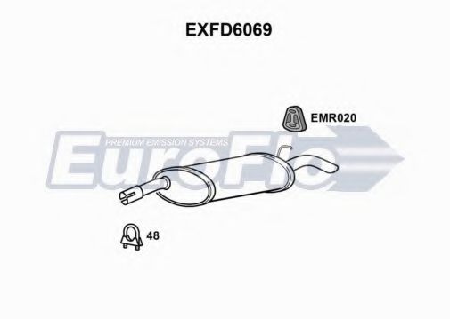 EuroFlo EXFD6069 Глушитель выхлопных газов конечный 