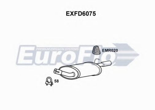 EuroFlo EXFD6075 Глушитель выхлопных газов конечный 