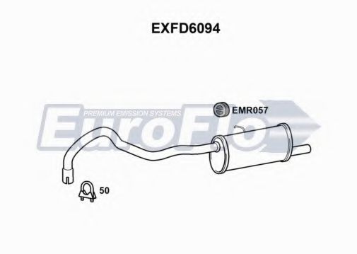 EuroFlo EXFD6094 Глушитель выхлопных газов конечный 