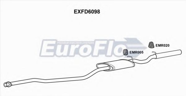 EuroFlo EXFD6098 Глушитель выхлопных газов конечный 