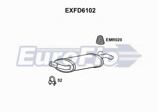 EuroFlo EXFD6102 Глушитель выхлопных газов конечный 