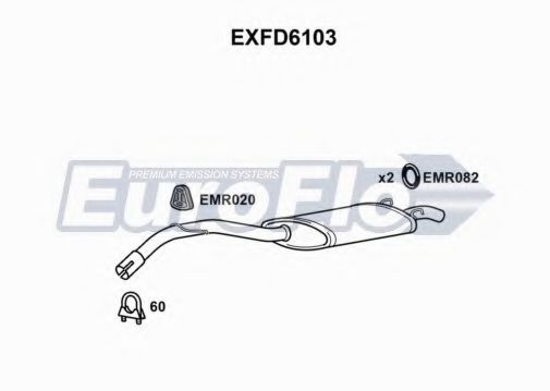 EuroFlo EXFD6103 Глушитель выхлопных газов конечный 