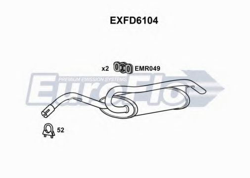 EuroFlo EXFD6104 Глушитель выхлопных газов конечный 