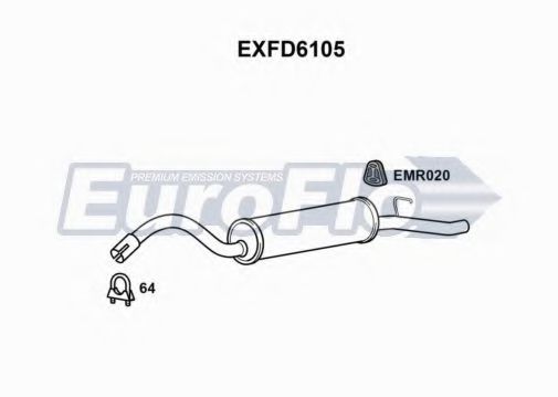 EuroFlo EXFD6105 Глушитель выхлопных газов конечный 
