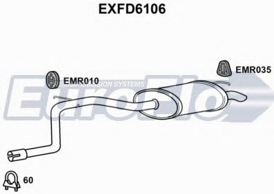 EuroFlo EXFD6106 Глушитель выхлопных газов конечный 
