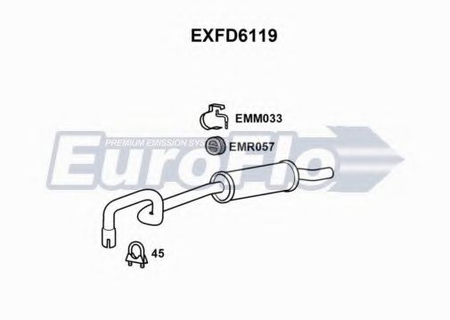 EuroFlo EXFD6119 Глушитель выхлопных газов конечный 