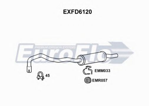 EuroFlo EXFD6120 Глушитель выхлопных газов конечный 
