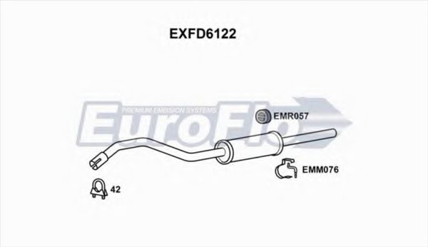 EuroFlo EXFD6122 Глушитель выхлопных газов конечный 