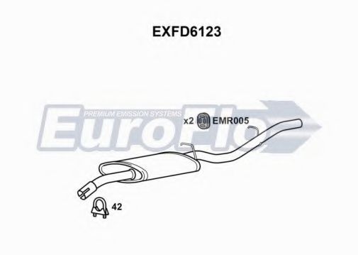 EuroFlo EXFD6123 Глушитель выхлопных газов конечный для FORD FIESTA (Форд Фиэста) EuroFlo EXFD6123 Глушитель выхлопных газов конечный для FORD FIESTA (Форд Фиэста)