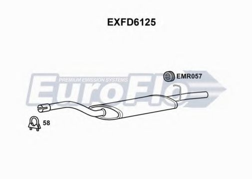 EuroFlo EXFD6125 Глушитель выхлопных газов конечный для FORD GRANADA (Форд Гранада) EuroFlo EXFD6125 Глушитель выхлопных газов конечный для FORD GRANADA (Форд Гранада)