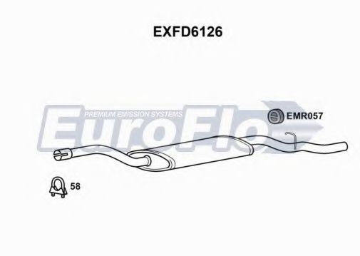 EuroFlo EXFD6126 Глушитель выхлопных газов конечный для FORD GRANADA (Форд Гранада) EuroFlo EXFD6126 Глушитель выхлопных газов конечный для FORD GRANADA (Форд Гранада)