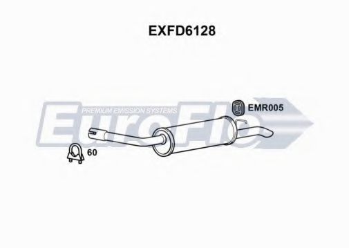 EuroFlo EXFD6128 Глушитель выхлопных газов конечный 