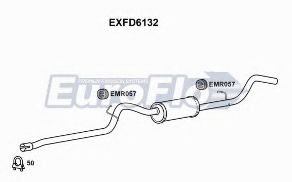 EuroFlo EXFD6132 Глушитель выхлопных газов конечный 