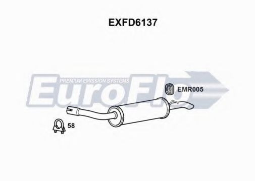 EuroFlo EXFD6137 Глушитель выхлопных газов конечный 
