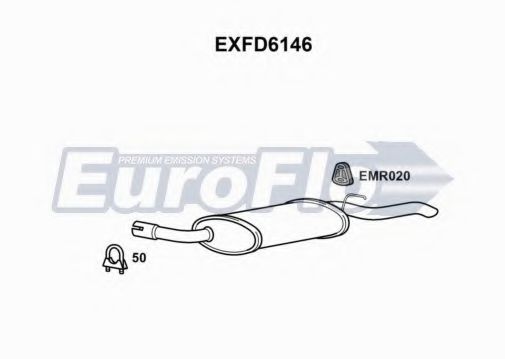 EuroFlo EXFD6146 Глушитель выхлопных газов конечный 