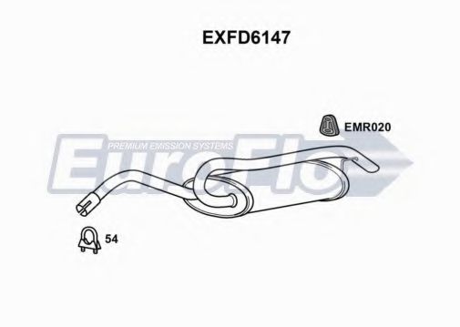 EuroFlo EXFD6147 Глушитель выхлопных газов конечный 