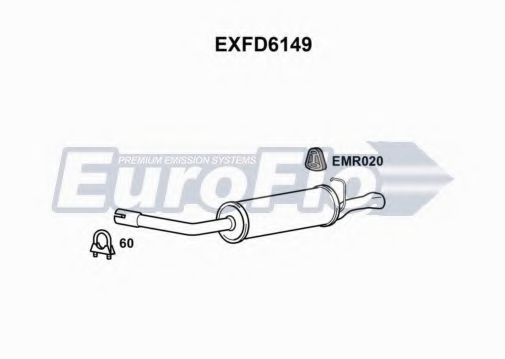 EuroFlo EXFD6149 Глушитель выхлопных газов конечный 