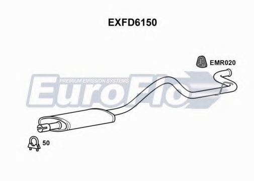 EuroFlo EXFD6150 Глушитель выхлопных газов конечный 