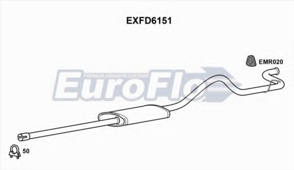 EuroFlo EXFD6151 Глушитель выхлопных газов конечный 