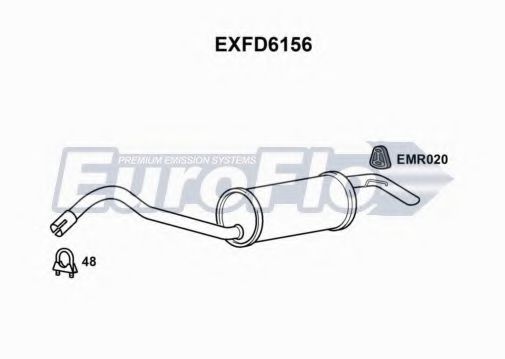EuroFlo EXFD6156 Глушитель выхлопных газов конечный 