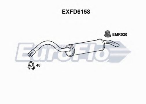 EuroFlo EXFD6158 Глушитель выхлопных газов конечный 