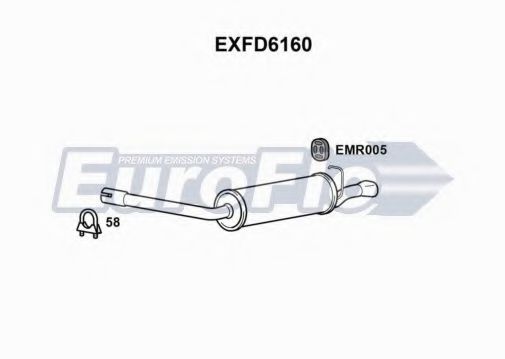 EuroFlo EXFD6160 Глушитель выхлопных газов конечный 