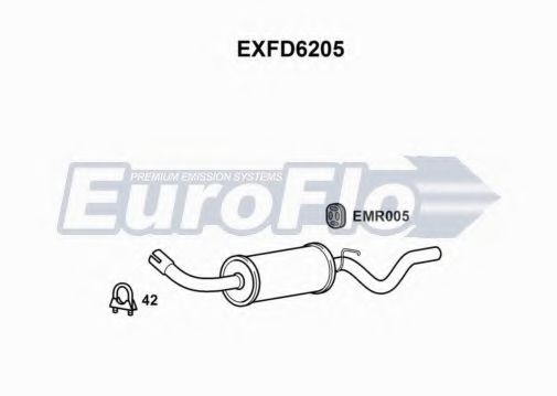EuroFlo EXFD6205 Глушитель выхлопных газов конечный 