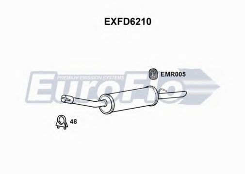EuroFlo EXFD6210 Глушитель выхлопных газов конечный 