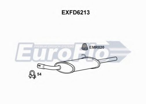 EuroFlo EXFD6213 Глушитель выхлопных газов конечный 