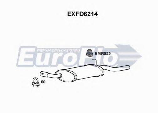 EuroFlo EXFD6214 Глушитель выхлопных газов конечный 