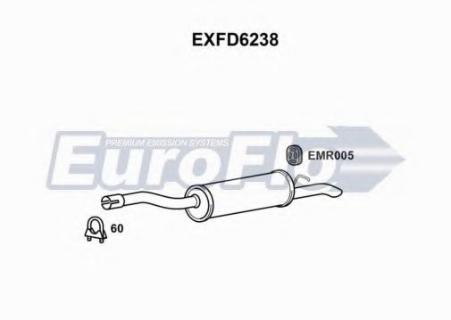 EuroFlo EXFD6238 Глушитель выхлопных газов конечный 