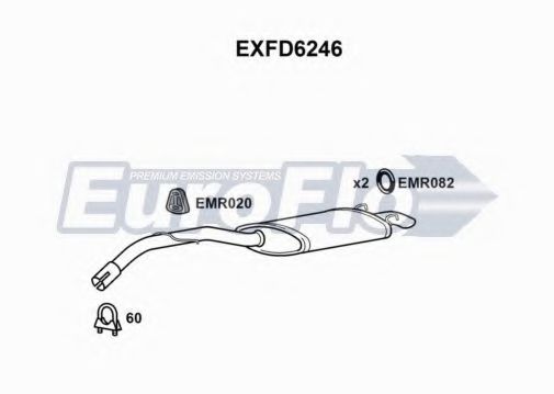 EuroFlo EXFD6246 Глушитель выхлопных газов конечный 