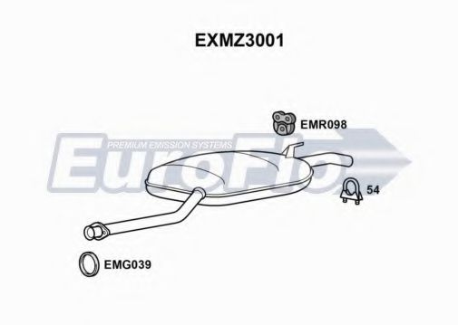 EuroFlo EXMZ3001 Средний глушитель выхлопных газов для MERCEDESBENZ (Мерседес бенц) EuroFlo EXMZ3001 Средний глушитель выхлопных газов для MERCEDESBENZ (Мерседес бенц)