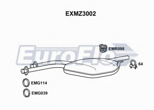 EuroFlo EXMZ3002 Средний глушитель выхлопных газов для MERCEDESBENZ (Мерседес бенц) EuroFlo EXMZ3002 Средний глушитель выхлопных газов для MERCEDESBENZ (Мерседес бенц)