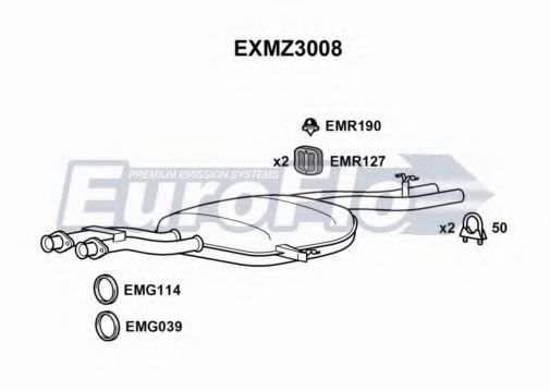 EuroFlo EXMZ3008 Средний глушитель выхлопных газов для MERCEDESBENZ (Мерседес бенц) EuroFlo EXMZ3008 Средний глушитель выхлопных газов для MERCEDESBENZ (Мерседес бенц)