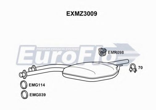 EuroFlo EXMZ3009 Средний глушитель выхлопных газов для MERCEDESBENZ (Мерседес бенц) EuroFlo EXMZ3009 Средний глушитель выхлопных газов для MERCEDESBENZ (Мерседес бенц)