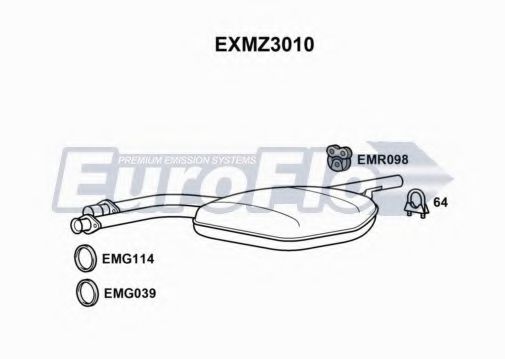 EuroFlo EXMZ3010 Средний глушитель выхлопных газов для MERCEDESBENZ (Мерседес бенц) EuroFlo EXMZ3010 Средний глушитель выхлопных газов для MERCEDESBENZ (Мерседес бенц)