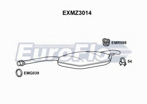 EuroFlo EXMZ3014 Средний глушитель выхлопных газов для MERCEDESBENZ (Мерседес бенц) EuroFlo EXMZ3014 Средний глушитель выхлопных газов для MERCEDESBENZ (Мерседес бенц)