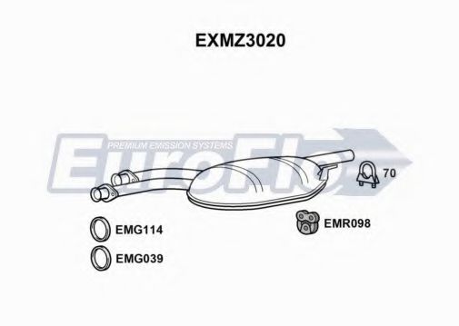 EuroFlo EXMZ3020 Средний глушитель выхлопных газов для MERCEDESBENZ (Мерседес бенц) EuroFlo EXMZ3020 Средний глушитель выхлопных газов для MERCEDESBENZ (Мерседес бенц)